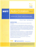 MBTI<sup>MD</sup> Niveau I - Auto-cotation, Version post-secondaire (Version M)